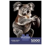 1000 Pieces Puzzle for Adults, Koala American Football Artwork, Mindfulness Activity, Winter Indoor Entertainment, Premium Thick Cardboard, 70x50cm/1000pcs