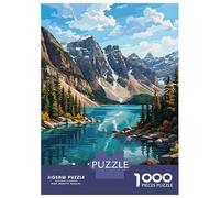 1000 Pieces Puzzle for Adults, Lake Tahoe USA Landscape Painting Artwork, Challenging Brain Teaser, Perfect, Precision Cut Pieces, 52x38cm/1000pcs