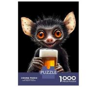 1000 Pieces Puzzle for Adults, Lemur with Beer Artwork, Relaxing Puzzle Experience, Christmas Puzzle Collection, Pieces, 70x50cm/1000pcs