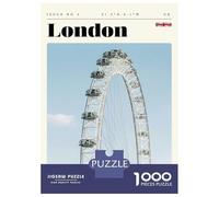 1000 Pieces Puzzle for Adults, London Eye Travel Art Artwork, Relaxing Puzzle Experience, Idea, Precision Cut Pieces, 38x26cm/1000pcs