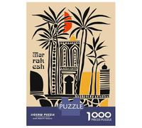 1000 Pieces Puzzle for Adults, Marrakesh, Morocco Travel Artwork, Relaxing Puzzle Experience, Idea, Precision Cut Pieces, 52x38cm/1000pcs