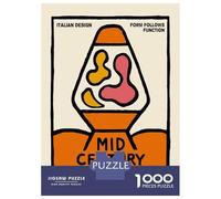 1000 Pieces Puzzle for Adults, Mid Century Modern Lava Lamp Design Artwork, Challenging Brain Teaser, Christmas Family Activity, Premium Thick Cardboard, 70x50cm/1000pcs