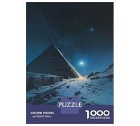 1000 Pieces Puzzle for Adults, Moonlit Pyramid Artwork, Mindfulness Activity, Seasonal Gift Choice, Premium Thick Cardboard, 38x26cm/1000pcs