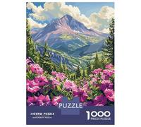 1000 Pieces Puzzle for Adults, Mountain View with Flowers Artwork, Indoor Entertainment, Christmas Puzzle Collection, Pieces, 38x26cm/1000pcs