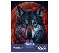 1000 Pieces Puzzle for Adults, Mystical Crimson Moon Artwork, Mindfulness Activity, Seasonal Gift Choice, Premium Thick Cardboard, 70x50cm/1000pcs