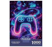 1000 Pieces Puzzle for Adults, Neon Game Controller Artwork, Family Puzzle Fun, Winter Indoor Entertainment, Precision Cut Pieces, 38x26cm/1000pcs
