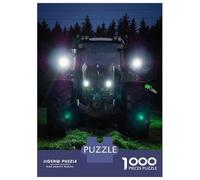 1000 Pieces Puzzle for Adults, Nighttime Tractor Illumination Artwork, Mindfulness Activity, for Puzzle Lovers, Precision Cut Pieces, 70x50cm/1000pcs