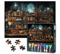 1000 Pieces Puzzle for Adults Old Library, Many Books on Shelves Jigsaw Puzzles, Bookshop Jigsaw Puzzles, Birthday Party for Family Kids and Adult, Funny Puzzle for Adults 20X27 INCH