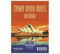 1000 Pieces Puzzle for Adults, Original Sydney Opera House Poster Artwork, Challenging Brain Teaser, Perfect, Precision Cut Pieces, 38x26cm/1000pcs