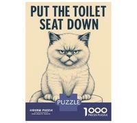 1000 Pieces Puzzle for Adults, Put The Toilet Seat Down Artwork, Relaxing Family Game, Idea, Premium Puzzle Pieces, 70x50cm/1000pcs