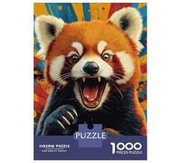 1000 Pieces Puzzle for Adults, Red Panda Roar Artwork, Premium Puzzle Challenge, Winter Indoor Entertainment, Pieces, 70x50cm/1000pcs
