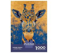 1000 Pieces Puzzle for Adults, Royal Giraffe Artwork, Family Puzzle Fun, Gift for Adults, Premium Thick Cardboard, 38x26cm/1000pcs