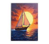 1000 Pieces Puzzle for Adults Sailing Into The Sunset Anime Colorful Home Decoration New Upgraded Gifts