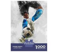 1000 Pieces Puzzle for Adults, Soccer Player Kicking Artwork, Mindfulness Activity, for Puzzle Lovers, Precision Cut Pieces, 70x50cm/1000pcs