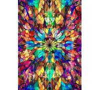 1000 Pieces Puzzle For Adults Stained Glass Mandala Jigsaw Puzzles Teens Educational Toys Challenging puzzles for Wall Decor Gifts Finished Size: 75x50 cm