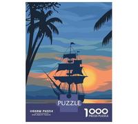 1000 Pieces Puzzle for Adults, Sunset Sailboat Artwork, Stress Relief Activity, Christmas Puzzle Collection, Premium Puzzle Pieces, 70x50cm/1000pcs