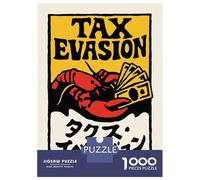 1000 Pieces Puzzle for Adults, Tax Evasion Lobster Artwork, Challenging Brain Teaser, Perfect, Premium Thick Cardboard, 70x50cm/1000pcs