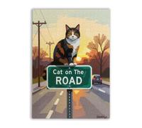 1000 Pieces Puzzle for Adults The Cat On The Road Letters on The Back Suitable for Beginners to Adapt to Family Education Activities Without Pressure