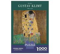 1000 Pieces Puzzle for Adults, The Kiss by Gustav Klimt Artwork, Mindfulness Activity, Winter Indoor Entertainment, Premium Thick Cardboard, 38x26cm/1000pcs