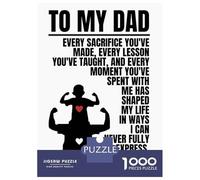 1000 Pieces Puzzle for Adults, To My Dad - Fathers Day Card Artwork, Challenging Brain Teaser, Festive Season Fun, Pieces, 38x26cm/1000pcs
