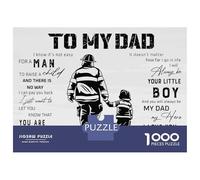 1000 Pieces Puzzle for Adults, To My Dad Firefighter Artwork, Creative Leisure Activity, Idea, Pieces, 52x38cm/1000pcs