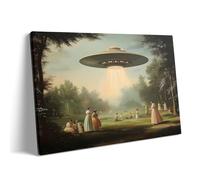 1000 Pieces Puzzle for Adults UFO Retro Vintage Pastoral Style and Alien Spaceship Game Room Historical Items