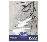 1000 Pieces Puzzle for Adults, Ukiyo E Two Egrets Artwork, Relaxing Puzzle Experience, for Puzzle Lovers, Precision Cut Pieces, 38x26cm/1000pcs