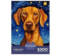 1000 Pieces Puzzle for Adults, Vizsla Dog Starry Night Artwork, Creative Leisure Activity, Idea, Pieces, 70x50cm/1000pcs
