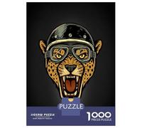 1000 Pieces Puzzle for Adults, Wildcat Biker Artwork, Challenging Brain Teaser, Perfect, Premium Thick Cardboard, 70x50cm/1000pcs