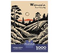 1000 Pieces Puzzle for Adults, Wisconsin Door County Landscape Artwork, Challenging Brain Teaser, Christmas Family Activity, Premium Thick Cardboard, 38x26cm/1000pcs