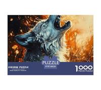 1000 Pieces 。 Puzzle for Adults Wolf with Extra Fun Challenges - Stunning Cool Wolf Picture Puzzle - Perfect for Relaxation - Creativity & Gift Giving 38x26cm/1000pcs