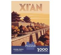 1000 Pieces Puzzle for Adults, Xian City Wall Travel Artwork, Relaxing Puzzle Experience, Idea, Precision Cut Pieces, 38x26cm/1000pcs