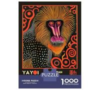 1000 Pieces Puzzle for Adults, Yayoi Kusama Mandrill No.6 Exhibition Poster Artwork, Premium Puzzle Challenge, Winter Indoor Entertainment, Precision Cut Pieces, 38x26cm/1000pcs