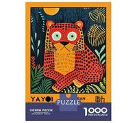 1000 Pieces Puzzle for Adults, Yayoi Kusama Tiger Exhibition Poster Artwork, Challenging Brain Teaser, Perfect, Precision Cut Pieces, 70x50cm/1000pcs