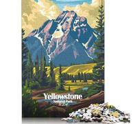 1000 Pieces Puzzle for Adults Yellowstone National Park Illustration Jigsaw Puzzles for Adults Puzzle Woodenboard Puzzles Educational Game Challenge Toy 1000pcs (75x50cm)