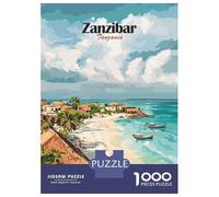 1000 Pieces Puzzle for Adults, Zanzibar Beach Scene Artwork, Stress Relief Activity, Winter Indoor Entertainment, Pieces, 70x50cm/1000pcs