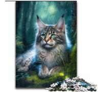 1000 Pieces Puzzle Gifts Adorable Maine Coon Cat 1000 Pieces Puzzle Gifts Adult & Family Activity, DIY Home Decor Gift (Size 26x38cm)