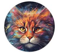 1000 Pieces Puzzle Gifts Amazing Colorful Magic Cat Cardboard Puzzles Family Interactive Game, Craft Gift with Colorful Artwork (Size 67.5x67.5cm)