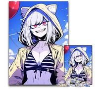 1000 Pieces Puzzle Gifts Anime Girl with Red Eyes Paper Puzzles Adult Game Gift Family Interactive Game Brain Challenge Gift 1000 PCS(38x26cm)