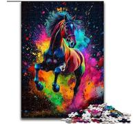 1000 Pieces Puzzle Gifts Art Graffiti Horse Puzzles 1000 Pieces for Adults Ideal Holiday Or Birthday Gift, Party Game Toy (size 26x38cm)