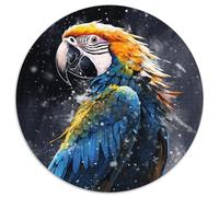 1000 Pieces Puzzle Gifts Art Parrot Round JigsawPuzzle 1000 Pieces for Adults for Home Decor, Ideal Christmas & New Year Gift for Teenagers 1000pcs (67.5x67.5cm)