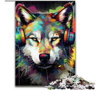 1000 Pieces Puzzle Gifts Art Wolf JigsawPuzzle 1000 Pieces for Adults for Teenagers Family Educational Games Home Decoration Gift (Size 50x75 cm)