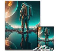 1000 Pieces Puzzle Gifts Astronaut on New PlanetPaper Jigsaw Puzzles for Adults Perfect DIY Art Decor Or Birthday Gift 1000 PCS(38x26cm)