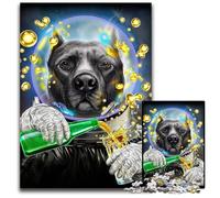 1000 Pieces Puzzle Gifts Astronaut Pit Bull Dog Paper Jigsaw Puzzles for Adults Perfect DIY Art Decor Or Birthday Gift 1000 PCS(38x26cm)