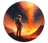 1000 Pieces Puzzle Gifts Astronaut Round Jigsaw Puzzle 1000 Pieces DIY Art Decor, 67.5x67.5cm