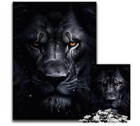 1000 Pieces Puzzle Gifts Black Lion Portrait Puzzles for Adults Intricate Design for Teenagers DIY Decor And BrainBoosting Fun 1000 PCS(75x50cm)