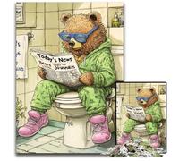 1000 Pieces Puzzle Gifts Brown Bear Go Toilet Difficult Puzzles for Adults for Birthdays And Holidays 50x75CM/19.68x29.52inch