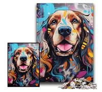1000 Pieces Puzzle Gifts Cocker Spaniel Graffiti cardboard Jigsaw Puzzles 26x38 cm Interactive Family Game, DIY Home Decor Brain Challenge Gift