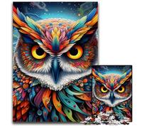 1000 Pieces Puzzle Gifts Color Owl Puzzles for Adults Relax & Challenge, Colorful Home Decor Art, for Friends 26X38CM/10.23x14.96inch