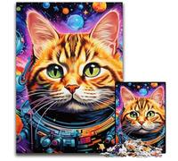 1000 Pieces Puzzle Gifts Colorful Art Cat Puzzles for Adults Relax & Challenge, Colorful Home Decor Art, for Friends 26X38CM/10.23x14.96inch